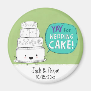 HURRA für Hochzeitstorte! Anpassbar Magnet