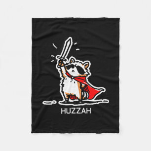 Hurra Waschbär Ritter Lustiges Schwert Meme Zitat  Fleecedecke