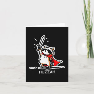 Hurra Waschbär Ritter Lustiges Schwert Meme Zitat Karte