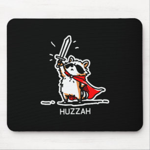 Hurra Waschbär Ritter Lustiges Schwert Meme Zitat Mousepad