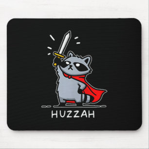 Hurra Waschbär Ritter Lustiges Schwert Meme Zitat Mousepad