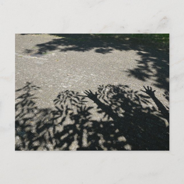 HURRAY Shadow Hands & Blätter DIY Postkarte (Vorderseite)