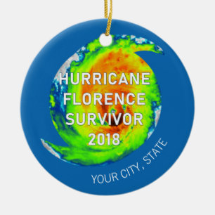 HURRICANE FLORENCE ÜBERLEBEN   Stadt und Staat Keramik Ornament