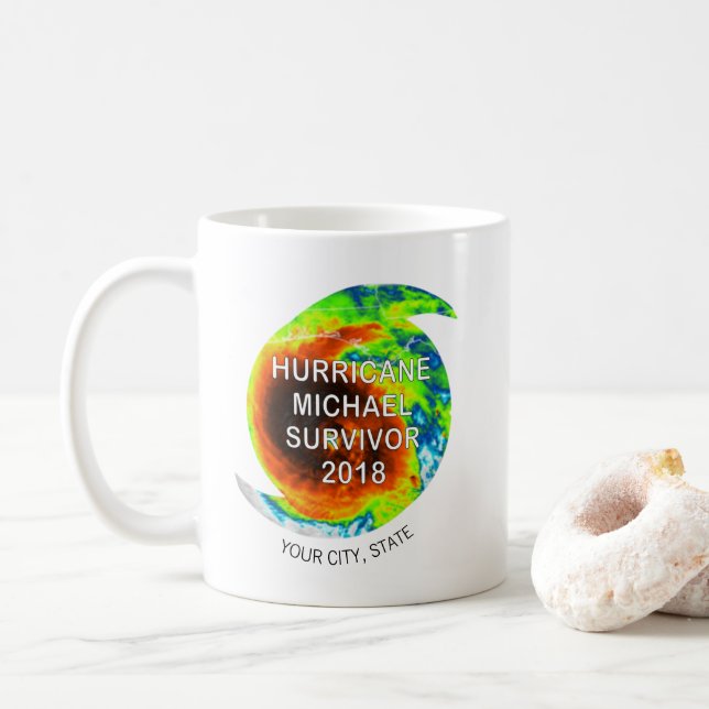 HURRICANE MICHAEL SURVIVOR 2018 | Stadt, Staat Kaffeetasse (Mit Donut)
