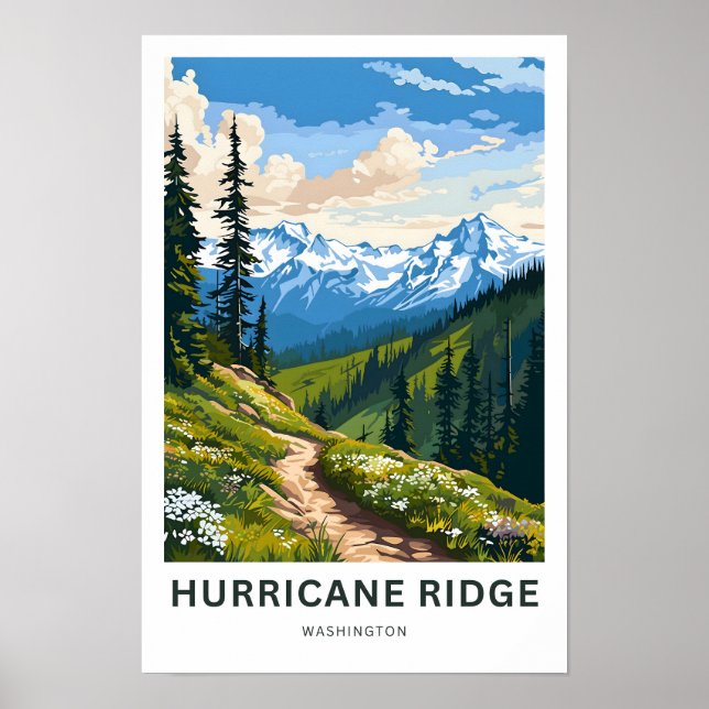 Hurricane Ridge Washington Travel Print Poster (Vorne)