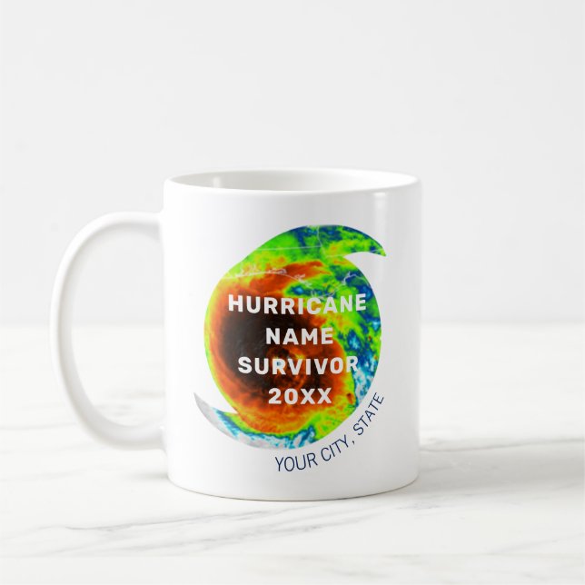 HURRICANE ÜBERLEBENSBEZEICHNUNG Personalisiert Kaffeetasse (Links)