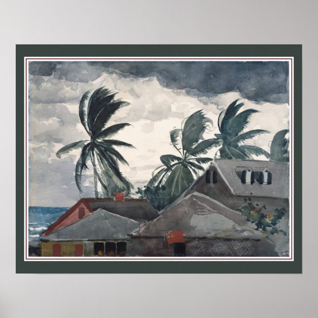 "Hurrikan" auf den Bahamas von Winslow Homer Poster (Vorne)