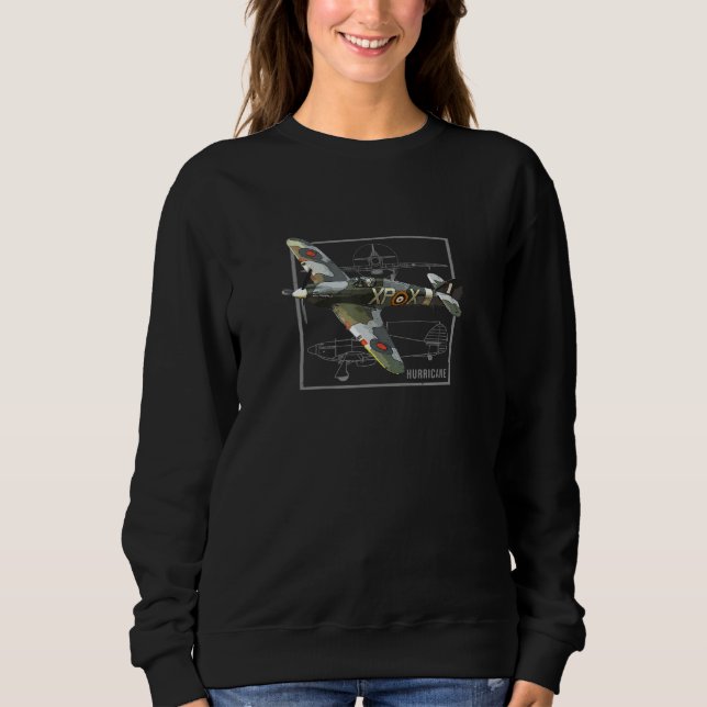 Hurrikan British Ww2 Fighter Flugzeug Sweatshirt (Vorderseite)