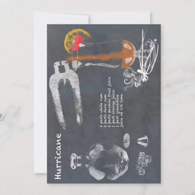 Hurrikan Cocktail Einladung (Vorderseite)