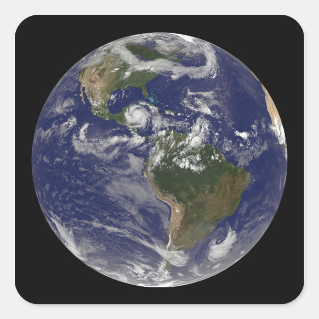 Hurrikan Dean nähert Yucatan Halbinsel Quadratischer Aufkleber (Vorderseite)