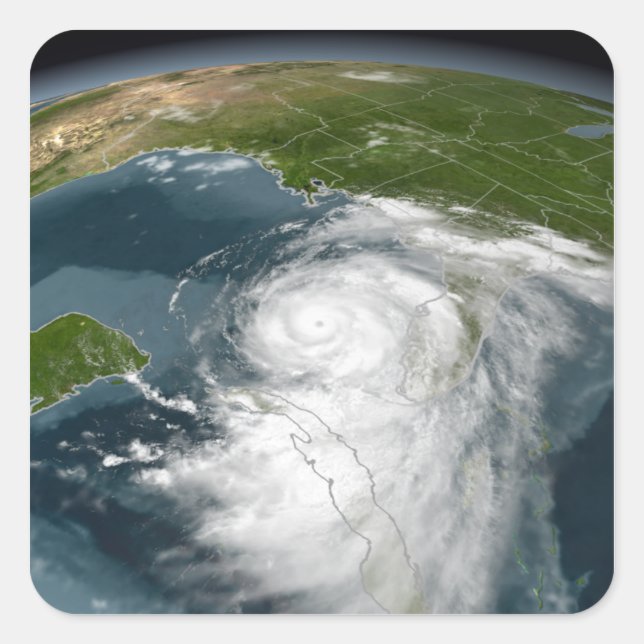 Hurrikan Dennis 3 Quadratischer Aufkleber (Vorderseite)