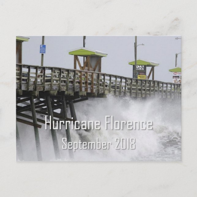 Hurrikan Florence Emerald Isle NC Postkarte (Vorderseite)