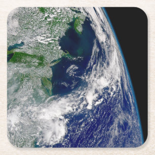 Hurrikan Frances auf einer teilweisen Erde. Rechteckiger Pappuntersetzer