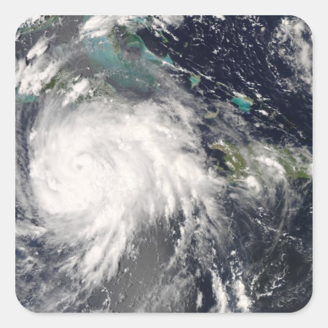 Hurrikan Gustav über Jamaika 2 Quadratischer Aufkleber (Vorderseite)