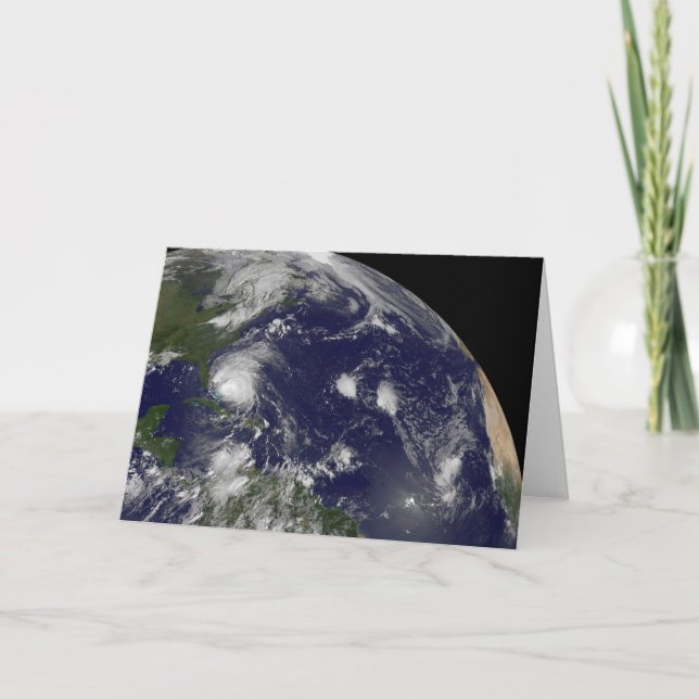 Hurrikan Irene bewegt sich durch die Bahamas. Karte (Vorderseite)