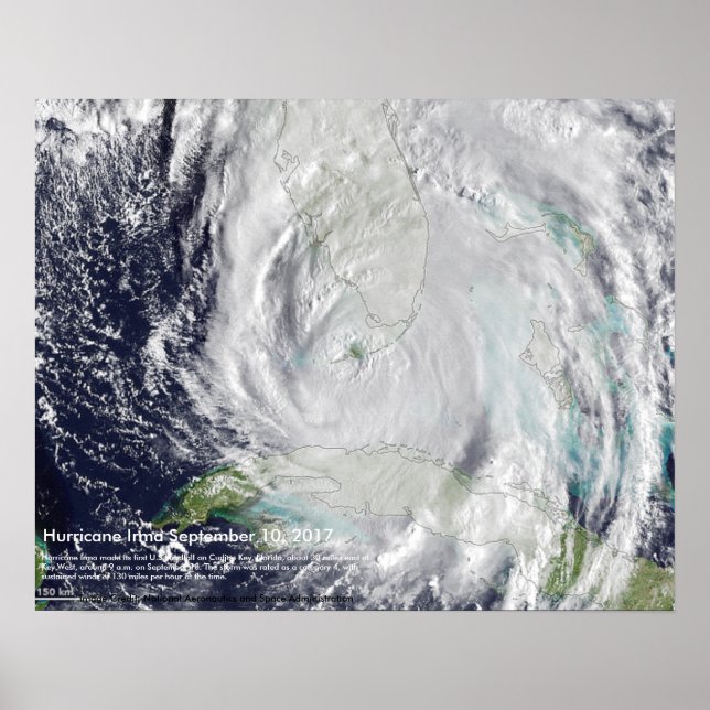 Hurrikan Irma Image von Cudjoe Key, Florida Poster (Vorne)