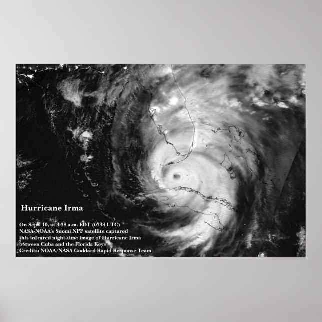 Hurrikan Irma Infrarot Satellite Image Poster (Vorne)