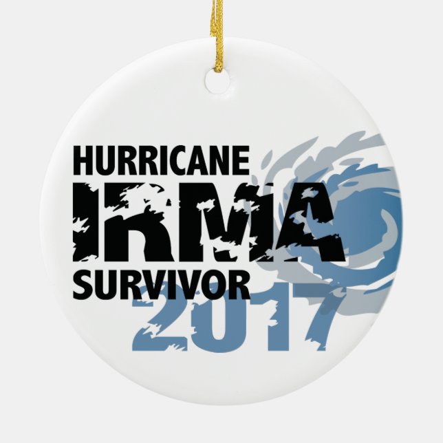 Hurrikan-Irma-Überlebender Florida 2017 Keramikornament (Hinten)