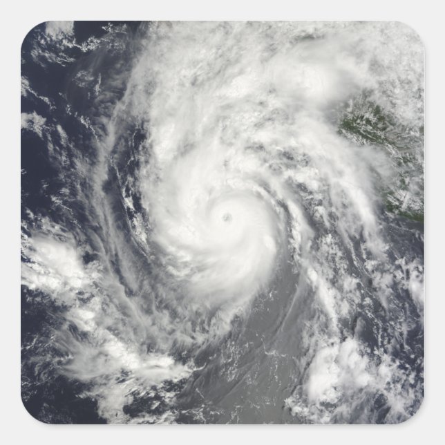 Hurrikan Jimena nähert sich Baja Kalifornien Quadratischer Aufkleber (Vorderseite)