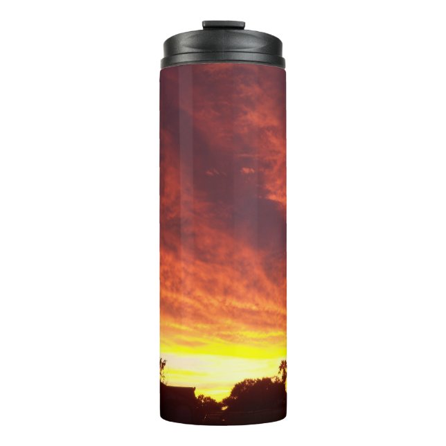 Hurrikan kommt bei Sonnenuntergang Thermosbecher (Vorderseite)