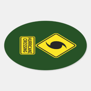 Hurrikan-Kreuzsticker Ovaler Aufkleber