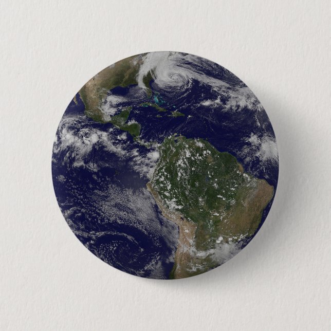 Hurrikan Sandy an der Ostküste der USA. 2 Button (Vorderseite)