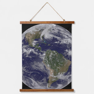 Hurrikan Sandy an der Ostküste der USA. 2 Wandteppich Mit Holzrahmen