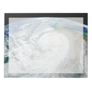 Hurrikan Sandy an der Ostküste der USA. 3 Notizblock