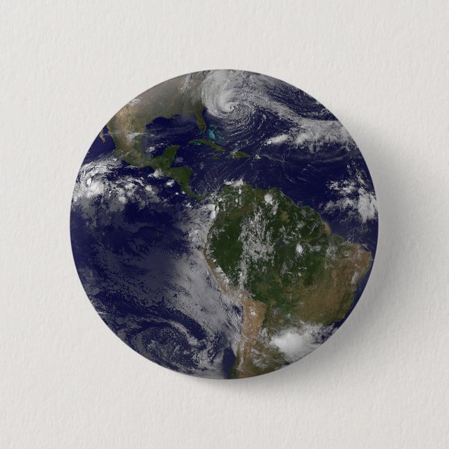 Hurrikan Sandy an der Ostküste der USA. Button (Vorderseite)
