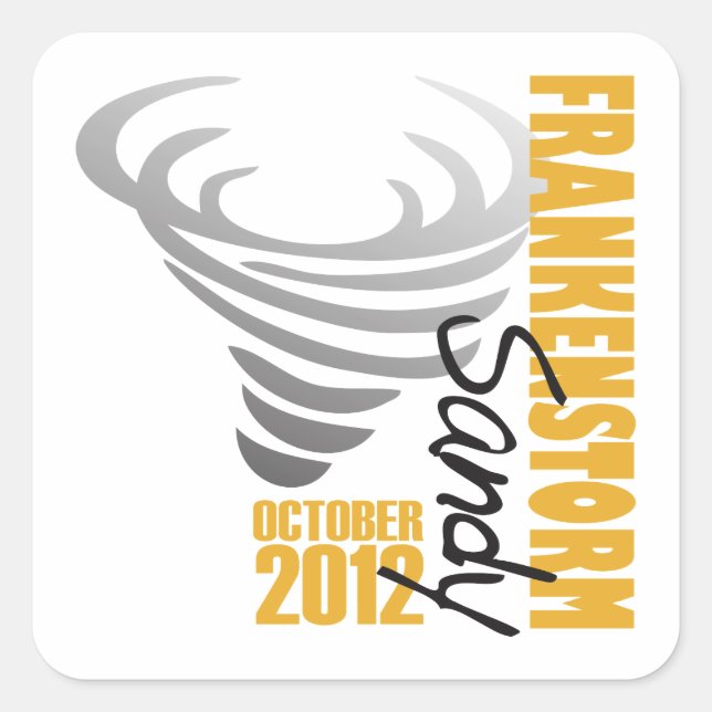 Hurrikan-Sandy-Überlebender 2012 Quadratischer Aufkleber (Vorderseite)