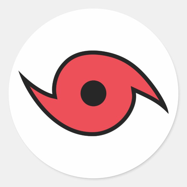 Hurrikan-Symbol Runder Aufkleber (Vorderseite)