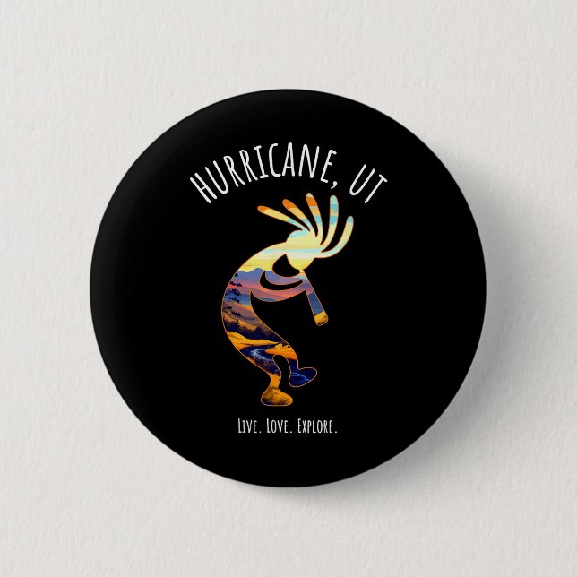 Hurrikan Utah Usa tanzt Kokopelli Design Button (Vorderseite)