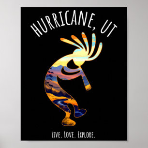 Hurrikan Utah Usa tanzt Kokopelli Design Poster