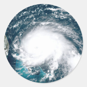 Hurrikan vor der Küste Floridas   Runder Aufkleber