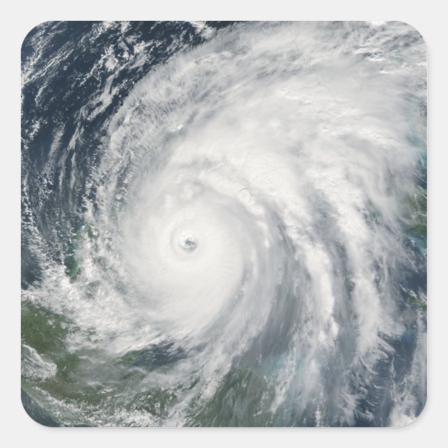 Hurrikan Wilma über Mexiko Quadratischer Aufkleber (Vorderseite)