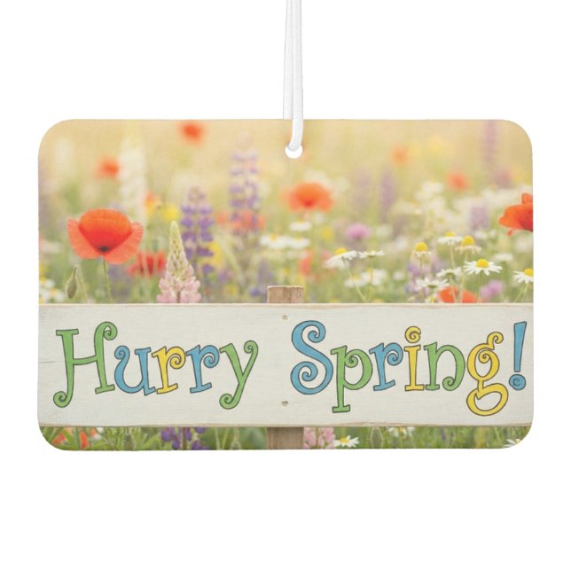 Hurry Spring! Landscape Rectangle Air Freshener Autolufterfrischer (Vorderseite)