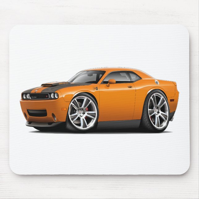 Hurst Herausforderer-Orangen-Auto Mousepad (Vorne)