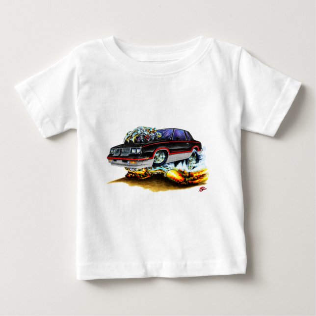 Hurst Olds Schwarz-Graues Auto 1984-88 Baby T-shirt (Vorderseite)
