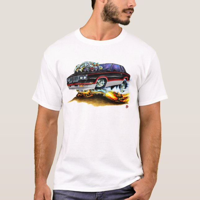 Hurst Olds Schwarz-Graues Auto 1984-88 T-Shirt (Vorderseite)