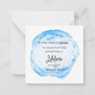 *~ Hurt Lifetime Wasserfarbquote AP62 Note Card Mitteilungskarte