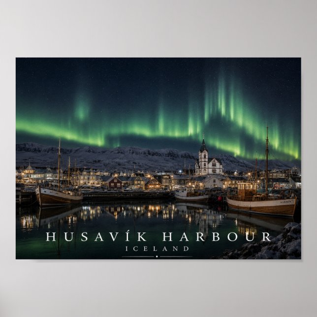 Húsavík Bucht Boote Island A4 Poster (Vorne)
