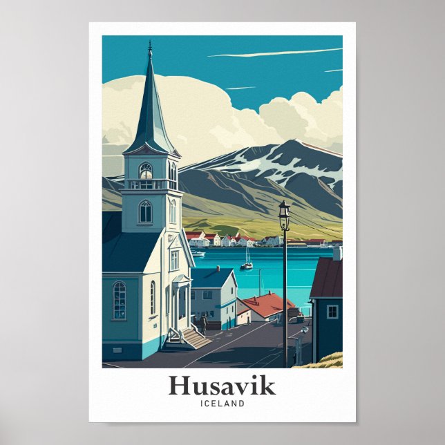 Husavik Island Art Vintage Poster (Vorne)