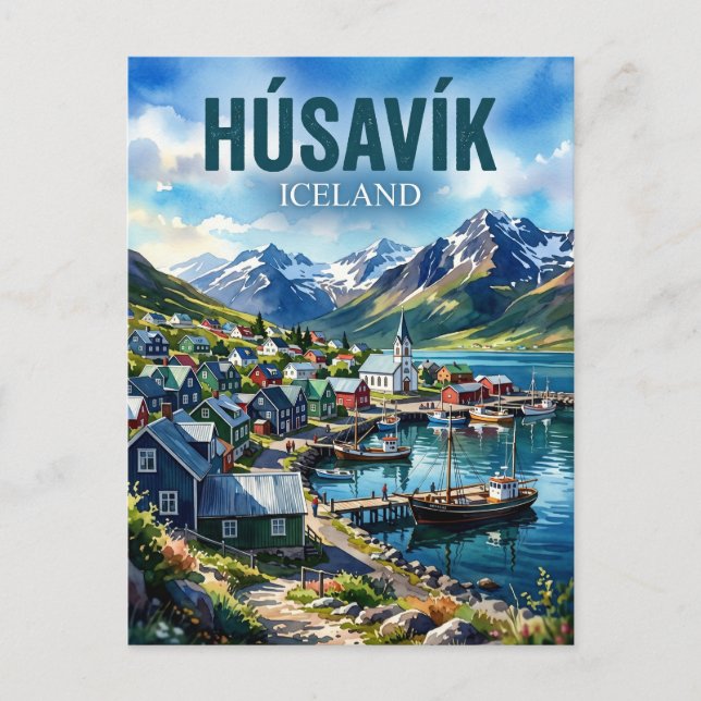 Húsavík Island Postkarte (Vorderseite)
