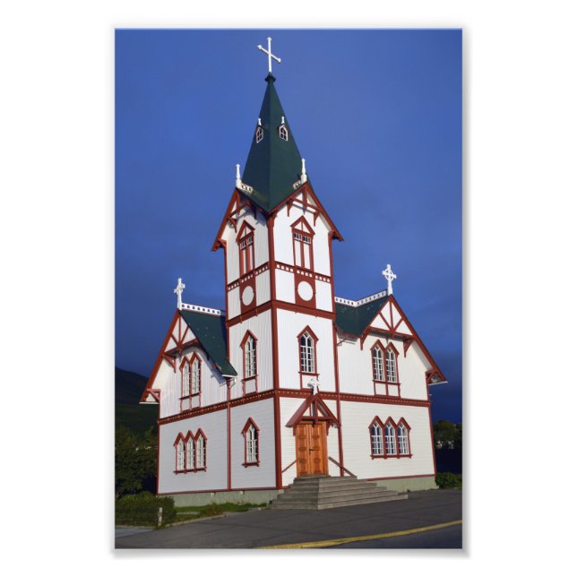Husavik Lutheran Church, Island. Fotodruck (Vorne)