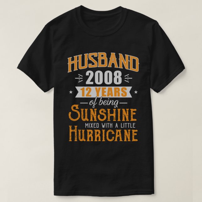 Husband 2008 Geschenk, 12 Jahre Hochzeit T-Shirt (Design vorne)