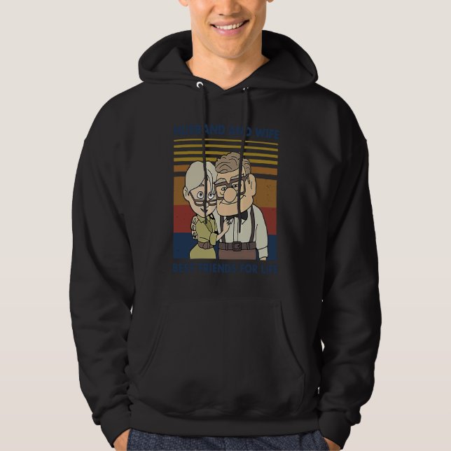 Husband And Wife Best Friends For Life Retro Hoodie (Vorderseite)