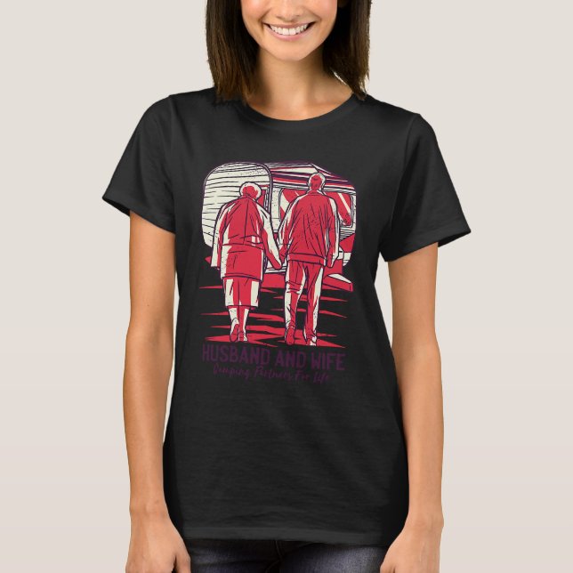 Husband And Wife Camping Partners Beautiful T-Shirt (Vorderseite)
