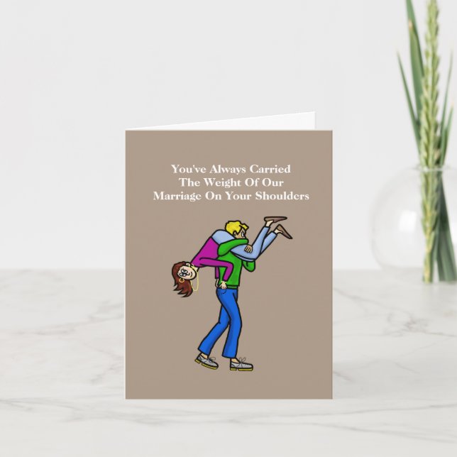 Husband Appreciation Day Card - Man Carrying Wife  Karte (Vorderseite)