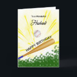 Husband Baseball Geburtstagskarte Karte<br><div class="desc">Geben Sie Ihrem Baseballliebhaber eine Baseball- und Fledermauskarte mit einem explosiven Baseballthema! Ein Baseball und Fledermaus mit den Worten "zu einem wunderbaren Mann".</div>