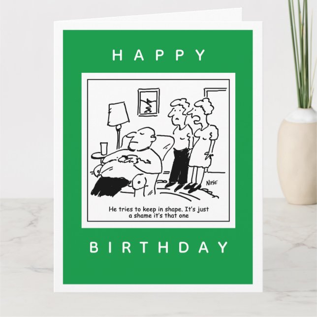 Husband behalte gerne in Form Cartoon Karte (Vorderseite)